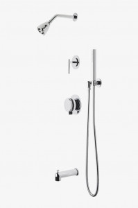 DBSP16 Душевая система с балансировкой давления в децибелах с головкой 2 3/4 дюйма, ручным душем, изливом ванны и рукояткой отводного рычага Waterworks