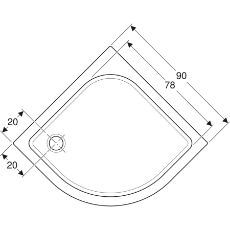 652210000 Угловой круглый душевой поддон Geberit Renova Geberit  - Вид №7
