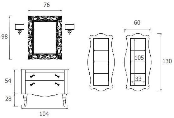 LEGNOBAGNO Лаковая тумба под умывальник с ящиками Decò classic sun-id-1383308 - Вид №5