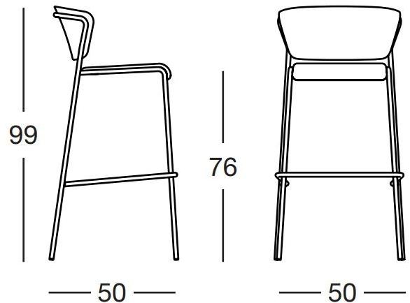 SCAB DESIGN Высокий табурет для улицы из ткани Lisa sun-id-1482105 - Вид №5