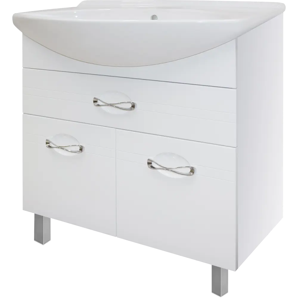 Тумба под раковину напольная Sanflor «Палермо» 75 см цвет белый STLM-2089046 - Вид №2