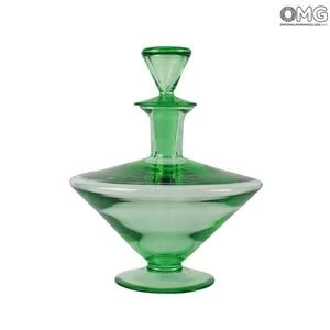 1751 ORIGINALMURANOGLASS Зелёный сосуд с пробкой - Carlo Moretti - муранское стекло 9 см