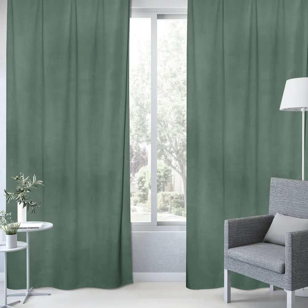 Штора на ленте Inspire Nelio 140x280 см цвет зеленый 88311232 STLM-2182879  - Вид №5