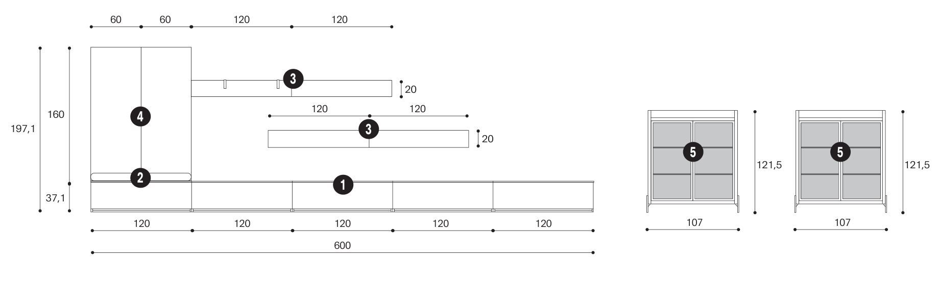 Оборудованная стена Giessegi день за днем ARCH-00032522 - Вид №4