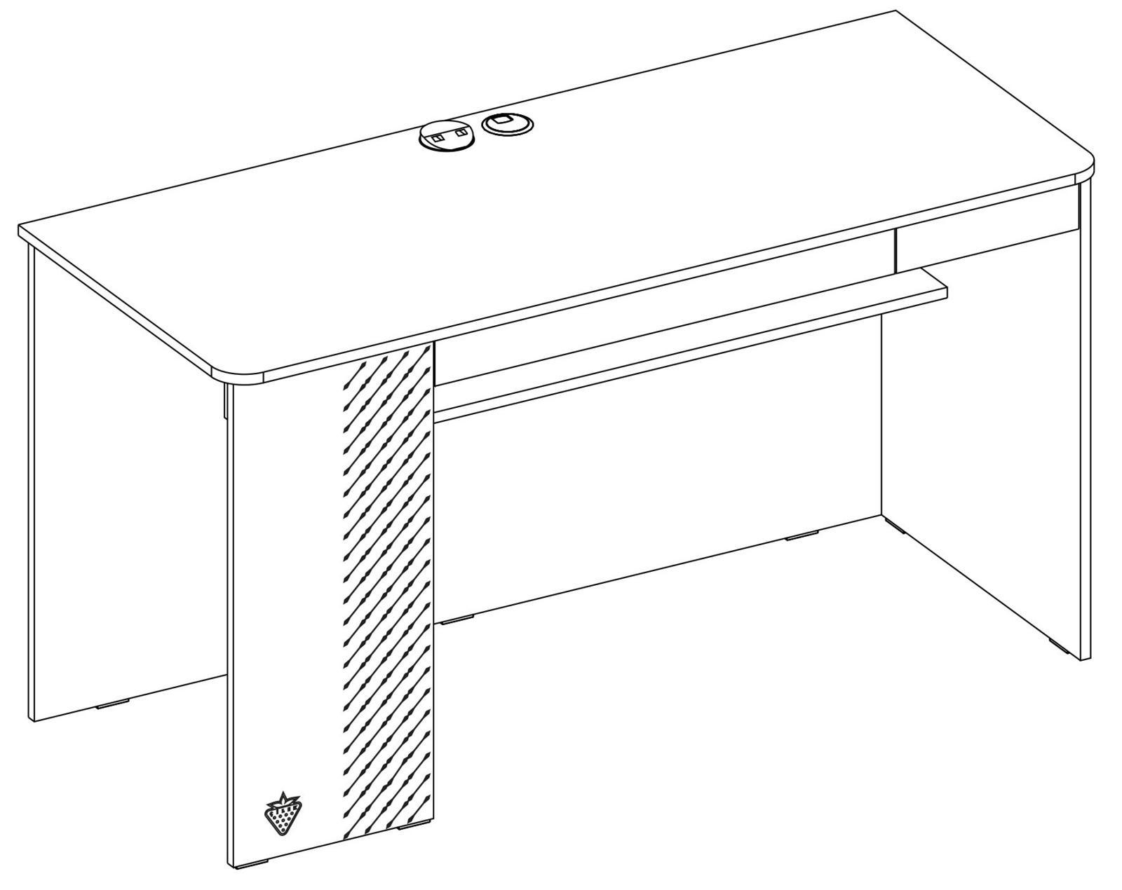 Письменный стол с полками черный 138 см Black L CILEK BLACK 00-3832431 Черный;бежевый Santreyd - Вид №2