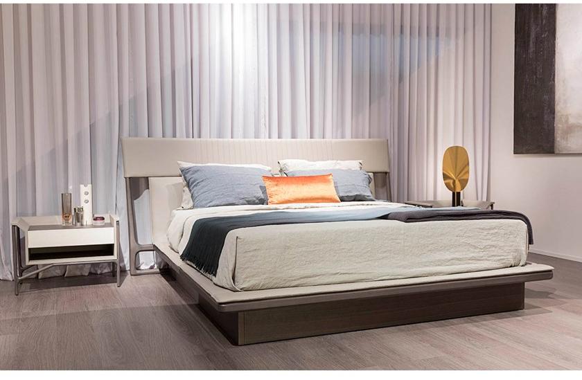 Turri Двуспальная кровать из дерева с обитым кожей изголовьем Vine sun-id-1457005 - Вид №2