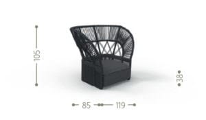 Веревочное садовое кресло с подлокотниками Talenti Cliff Decò ARCH-00050803 - Вид №3