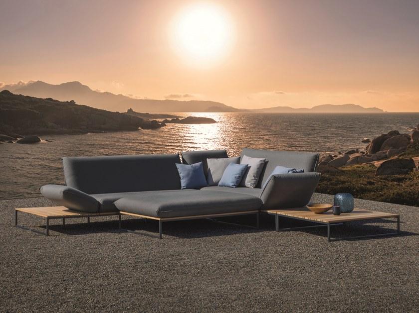 FISCHER MÖBEL Модульный угловой садовый диван на санках из ткани Flora sun-id-1509292 - Вид №3