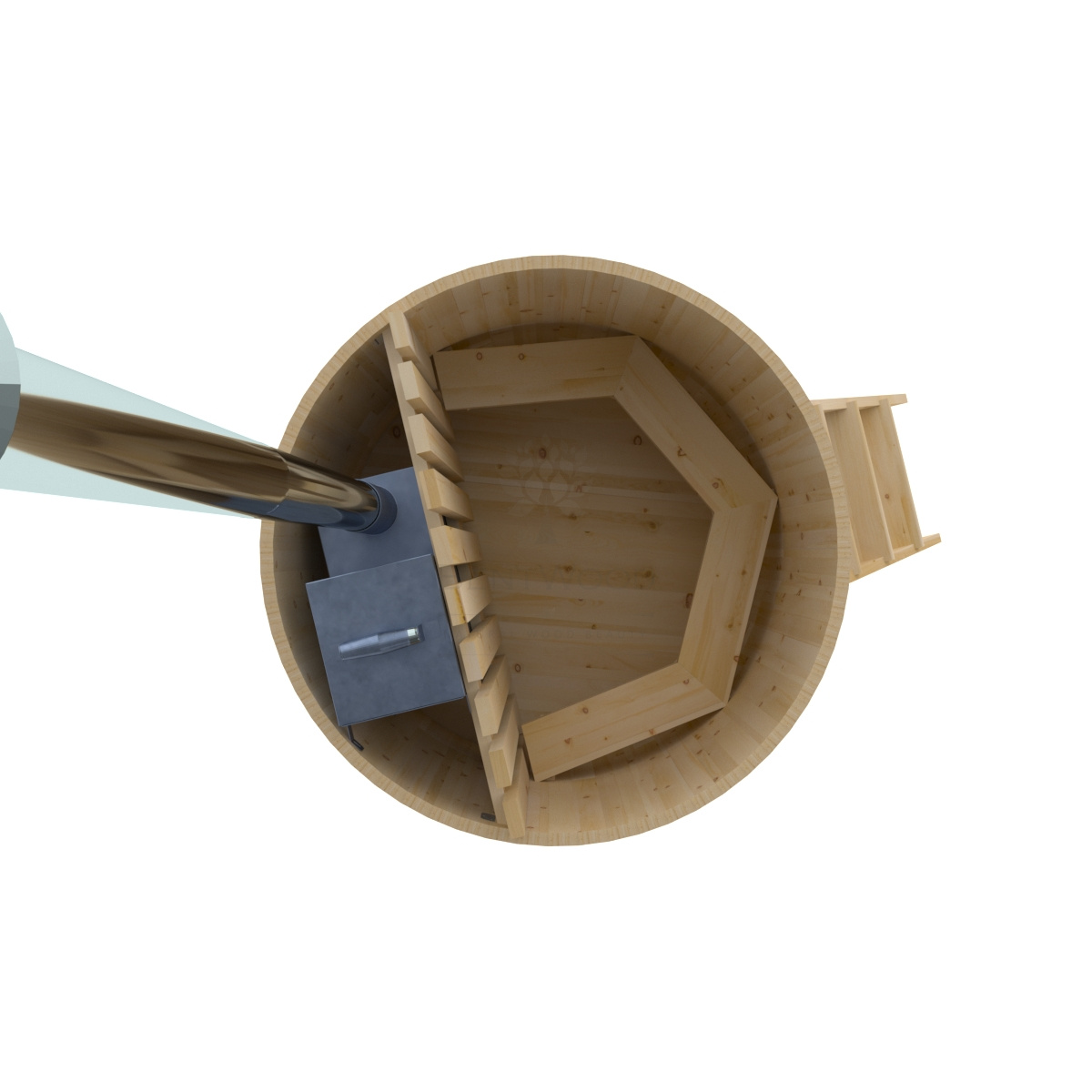 1462 Фурако из кедра D=1.5 с внутренней печкой. Высота 1,2м. Исполнение "Стандарт". Alyarus  - Вид №3