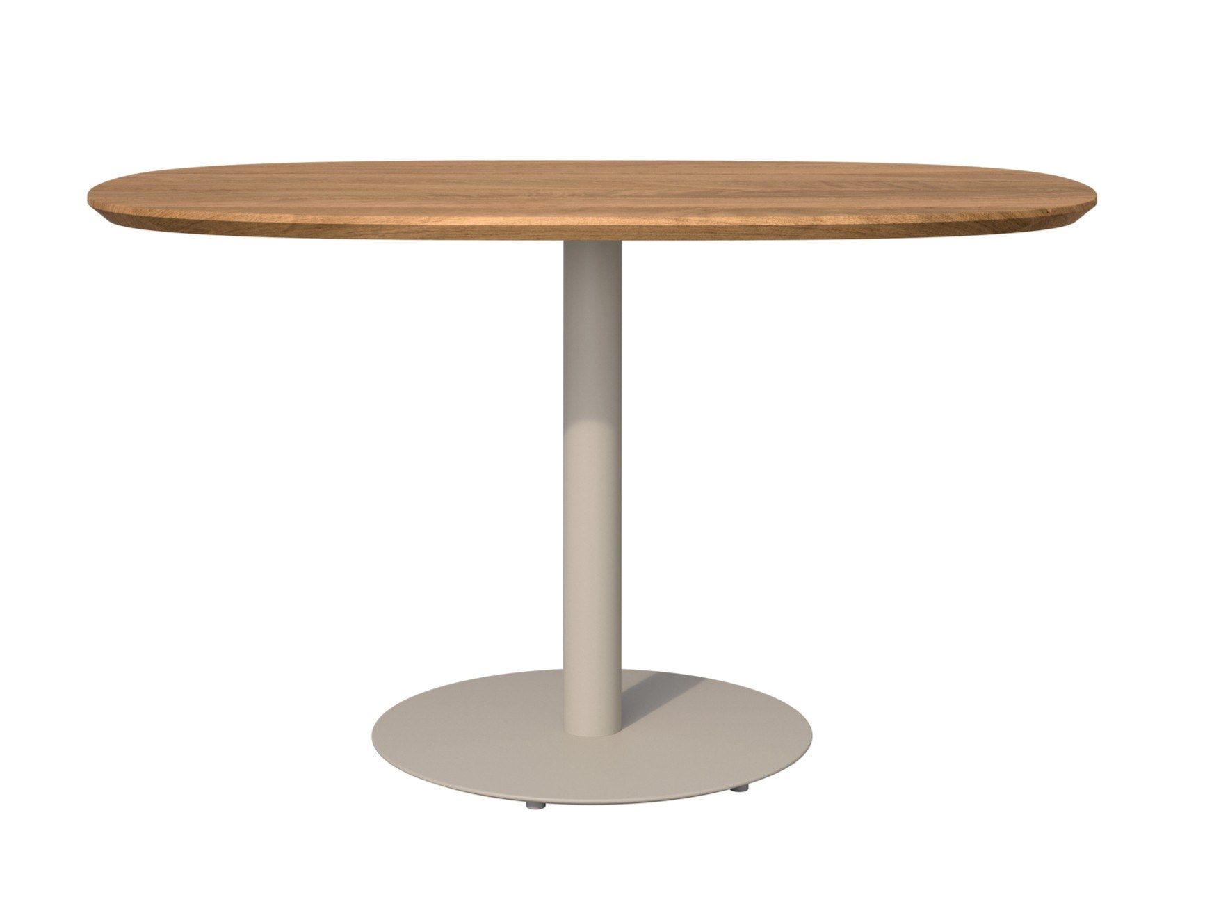 Овальный стол со стальным основанием и тиковым верхом TRIBÙ Т-образный стол ARCH-00075253