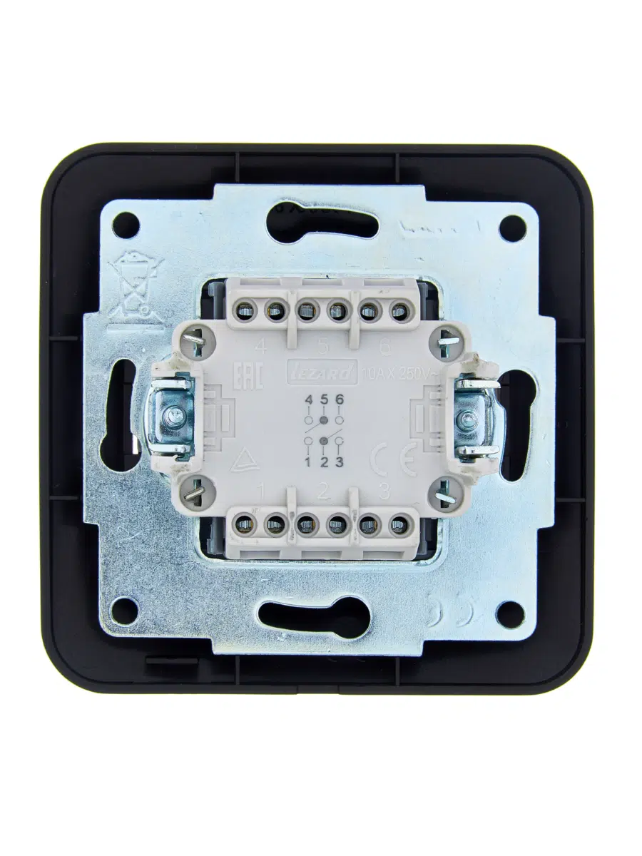 ASTI Выключатель проходной двойной чёрный бархат LEZARD 7081-4242-106 - Вид №1