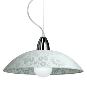 Люстра Альра 1xE27x100 Вт, металл/стекло, цвет белый/мультиколор