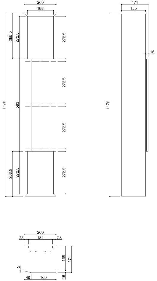 Ponte Giulio Навесной шкаф для ванной комнаты высокий из мдф Hug sun-id-1452490 - Вид №3