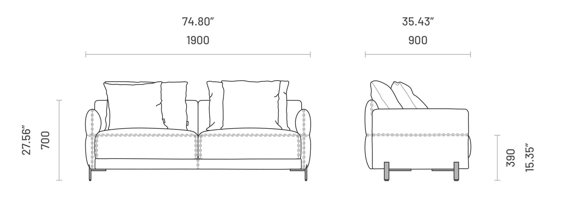 2-местный диван Domkapa Matthew ARCH-00071790 - Вид №3
