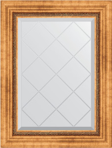 BY 4017 Зеркало с гравировкой в багетной раме - римское золото 88 mm EVOFORM Exclusive-G