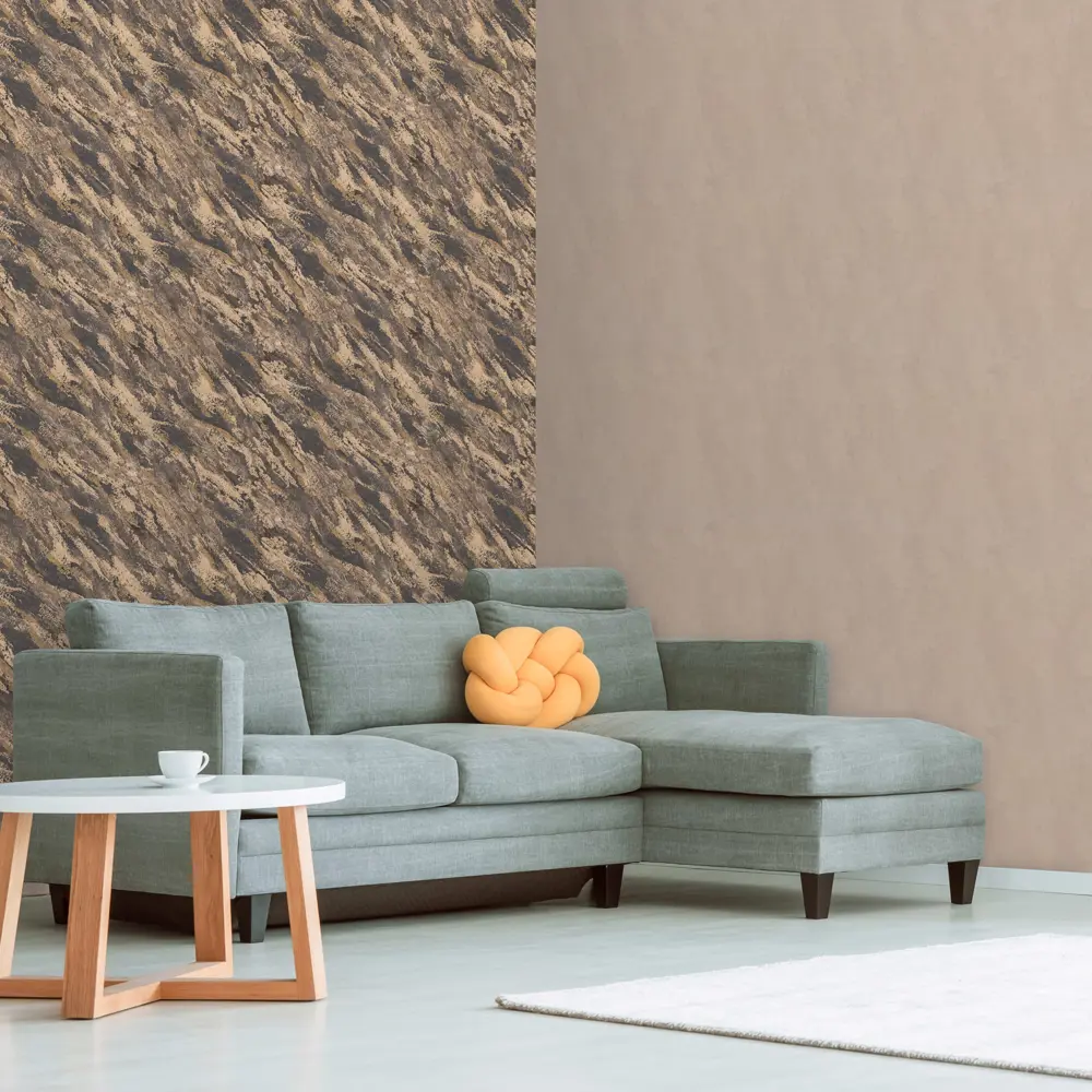 Флизелиновые обои DIAMOND Elbrus с тиснением - коричневые с золотым отливом 89361748 STLM-0829424 - Вид №3