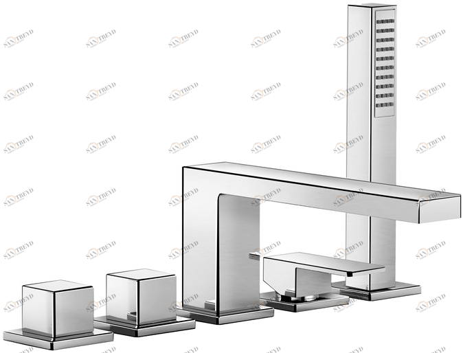 Fir Italia Комплект для ванны из латуни, 5 отверстий, с переключателем и ручным душем New playone 90 9031404