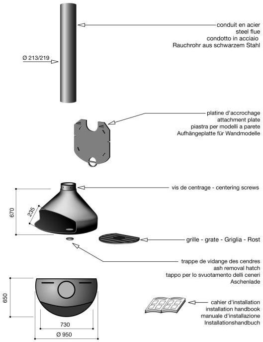 Focus creation Дровяной уличный настенный камин Paxfocus sun-id-1441407 - Вид №7