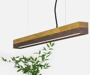 GANTlights Светодиодный подвесной светильник из дуба и кортеновской стали C