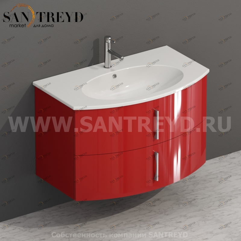 MDMC80Y148 Тумба с двумя ящиками 78 см красная Globo 4ALL Италия Ceramica Globo