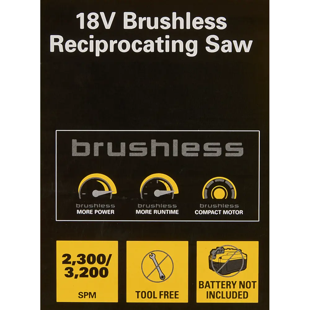 Пила сабельная аккумуляторная бесщеточная Stanley Fatmax SFMCS310B-XJ, 20 В Li-ion без АКБ и ЗУ STLM-2110913 - Вид №6