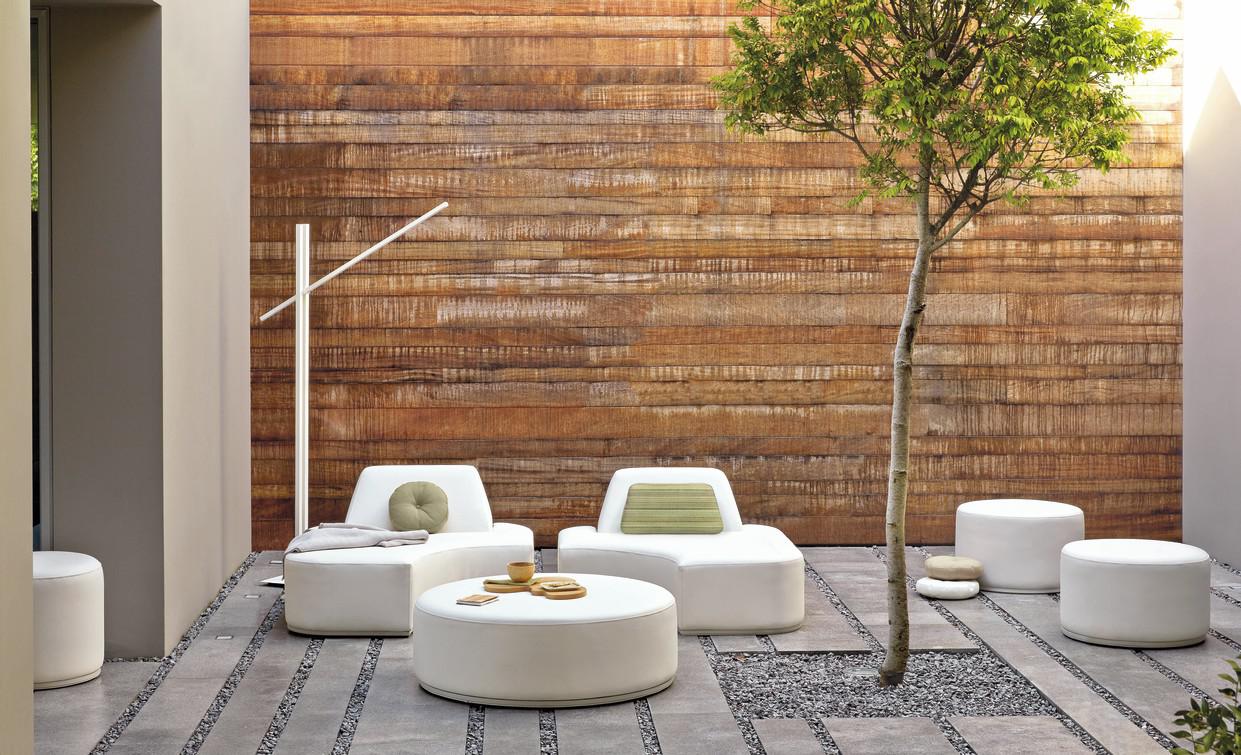 Правое угловое сиденье морской текстиль песочный Manutti Moon Island MNST424 - Вид №6