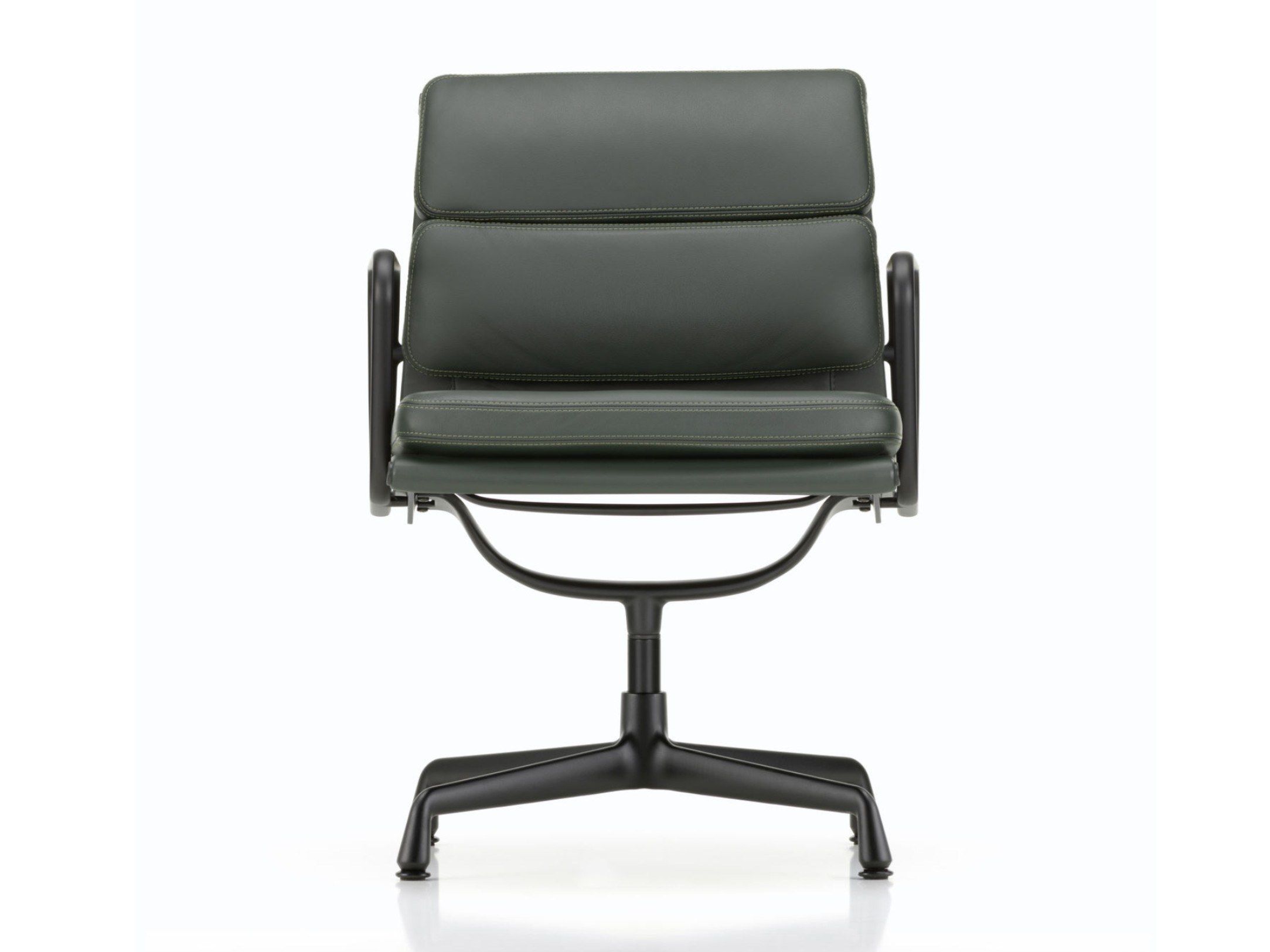 Кожаный спиц поворотный стул с подлокотниками VITRA Eames Soft Pad Group ARCH-00078216 - Вид №2