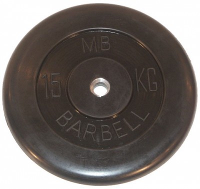 MB51-15 Диск обрезиненый черный mb barbell mb51-15 MB Barbell  - Вид №1