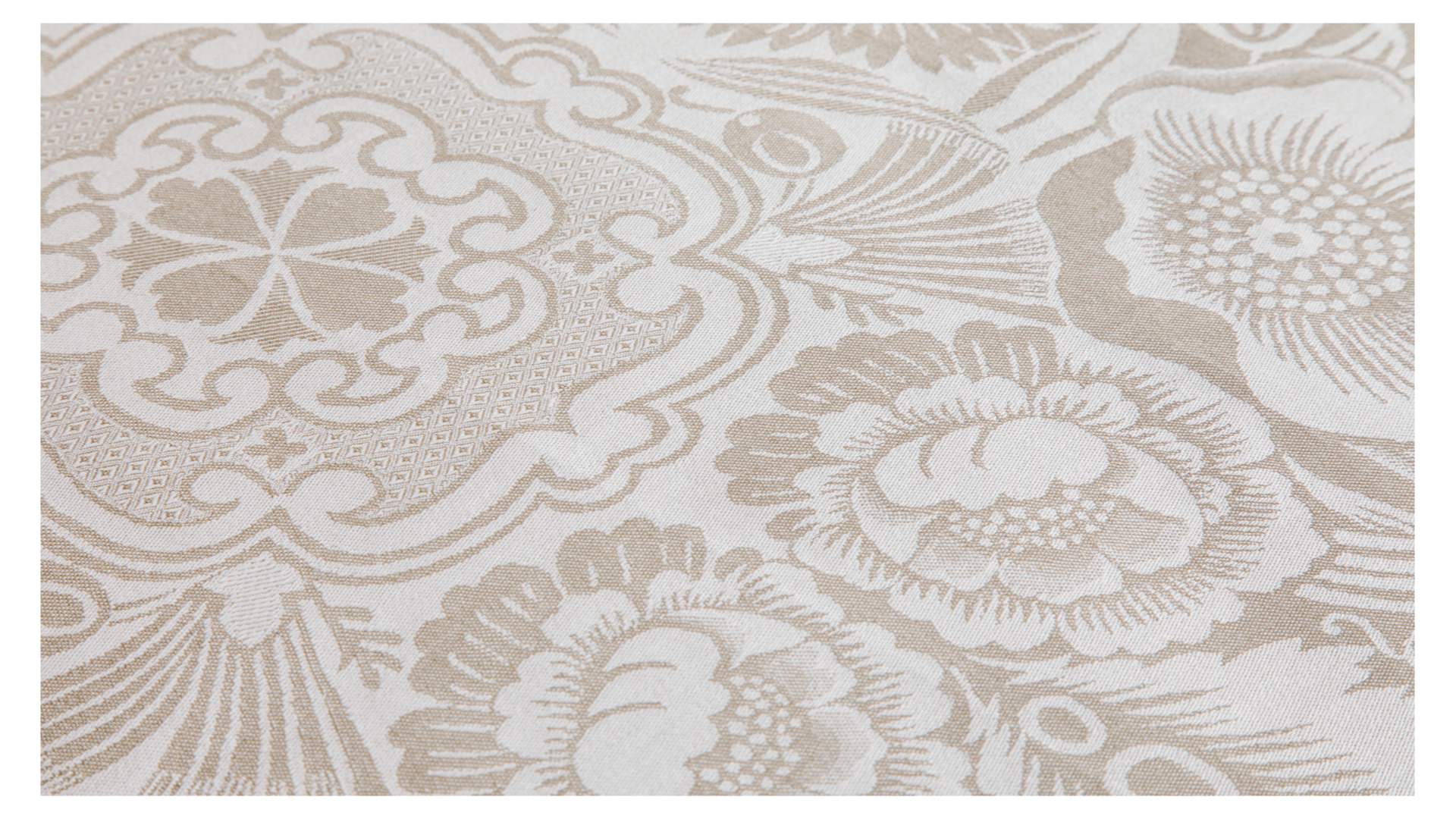 10652887 Яковлевский жаккард Скатерть круглая Яковлевский Жаккард Лесной Букет d178см бежевая, хлопок Ткань  - Вид №2