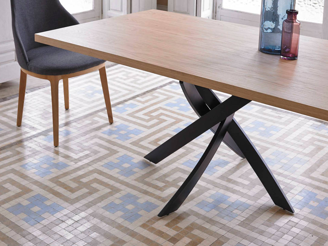 062169 Стол обеденный прямоугольный орех 140x95 черные ножки Angel Cerda F2133  - Вид №1