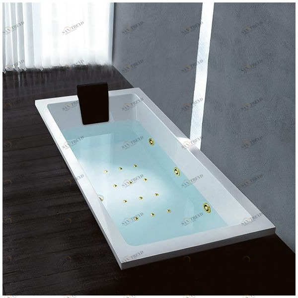 Ванна Gruppo treesse Quadra 170 V072N-SX-GD белая с золотой фурнитурой гидромассажем аэромассажем и дезинфекцией прямоугольная встроенная левая AWAV072NSXGD