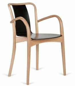 Paged Штабелируемый стул из бука с подлокотниками