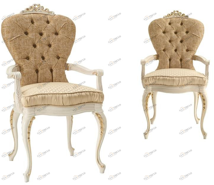 A.R. Arredamenti Стул из ткани с тафтингом и подлокотниками Ricasoli 909