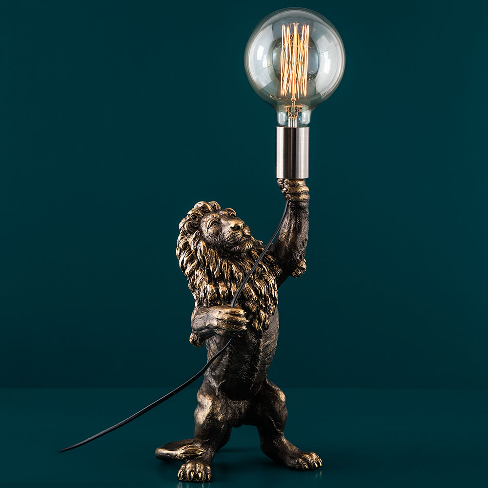 32144 Настольный светильник Лев Ричард Бронза BOGACHO 4627196596658 - Вид №3