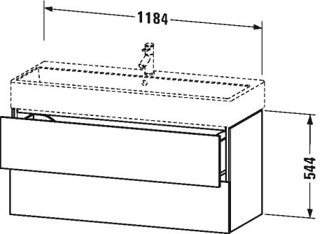 LC627909090 L-Cube Тумбочка подвесная Фланелево-серый шелковисто-матовый лак Duravit - Вид №1