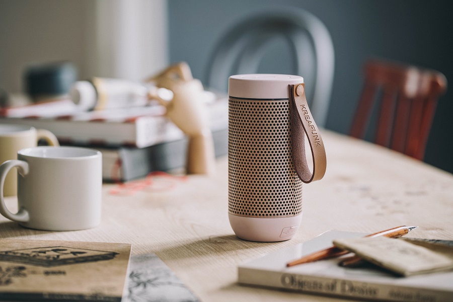 Колонка беспроводная с ремешком aFUNK, светло-розовая с бронзой KREAFUNK KFCD03 - Вид №2