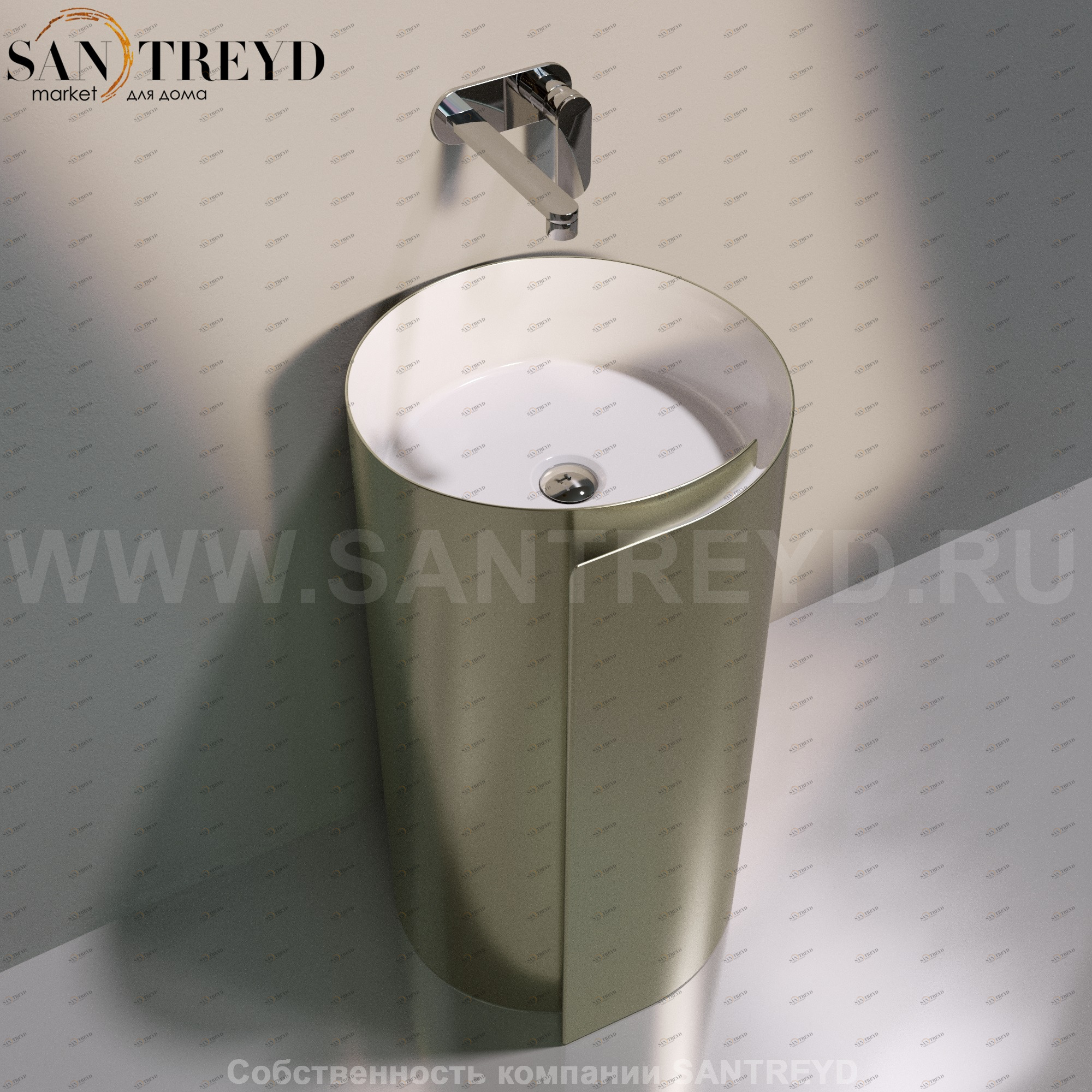 MR44PPLATINUM Напольная раковина стоящая круглая Ceramica Flaminia Roll