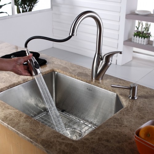 KHU121-23 Мойка кухонная прямоугольная Krausru  - Вид №7