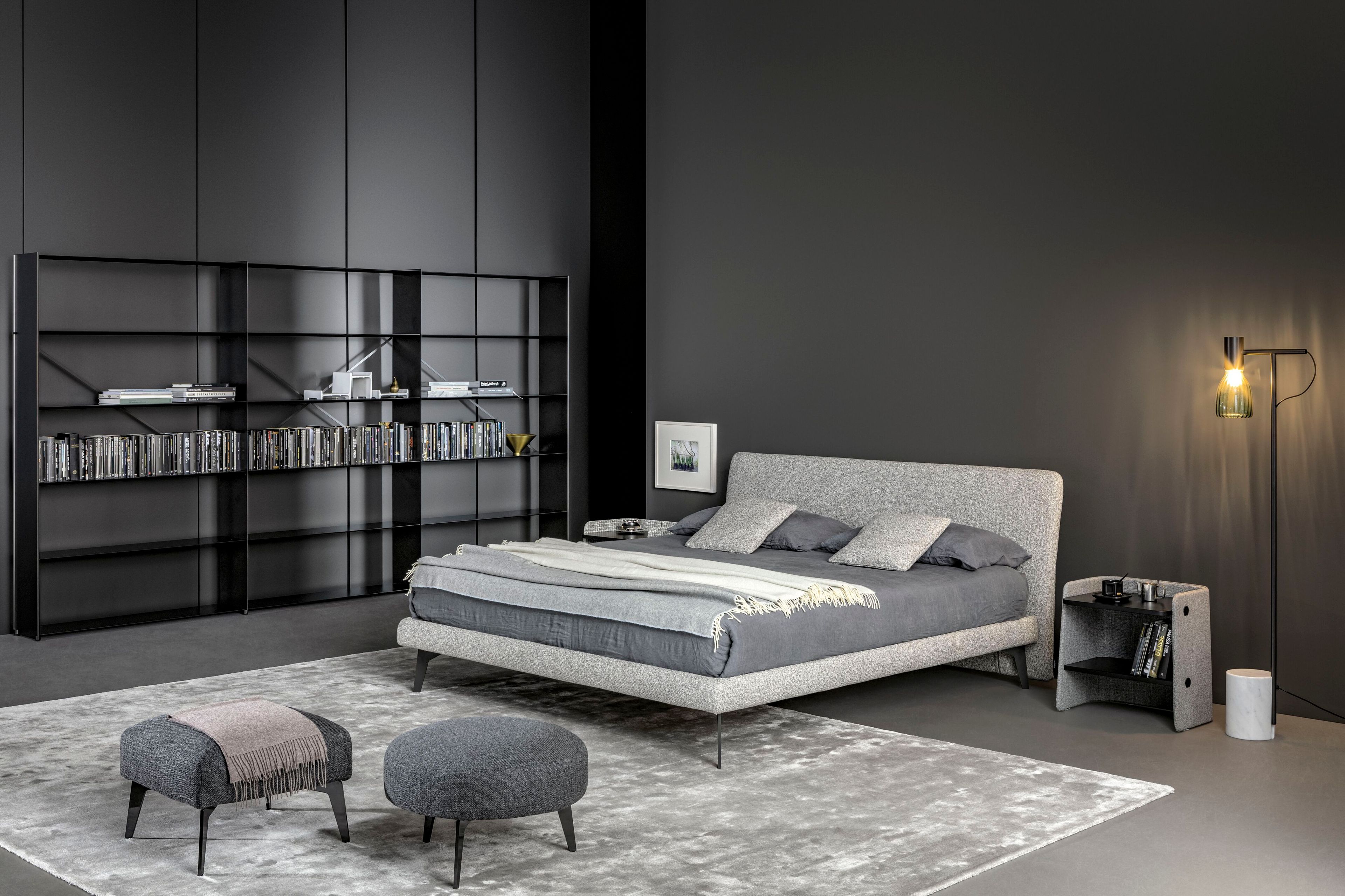 Двуспальная кровать из ткани с мягким изголовьем BONALDO TONIGHT ARCH-00050730 - Вид №15