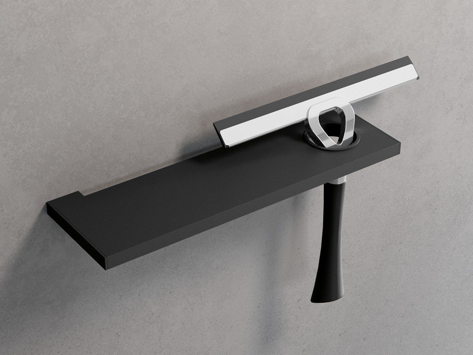 Металлическая полка для ванной комнаты с держателем ракеля Novellini рамка ARCH-00060308 - Вид №1