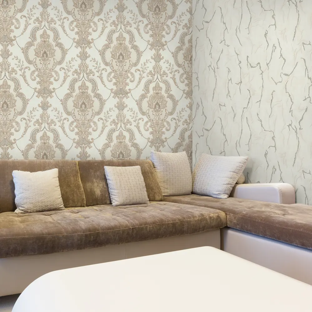 Обои флизелиновые Московская обойная фабрика Мирелла бело-золотые 1.06 м STLM-2142294 - Вид №3
