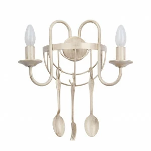 Бра на 2 лампы с подвесками бежевое Vitaluce V1333/2A VITALUCE СВЕЧА 00-3931402 Бежевый