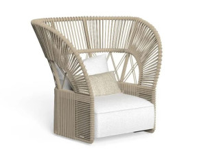 Веревочное садовое кресло с подлокотниками