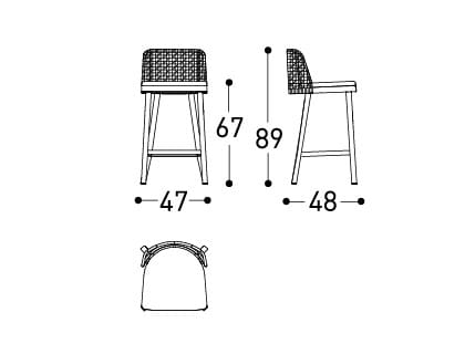 Алюминиевый высокий садовый стул с порошковым покрытием Varaschin Эмма ARCH-00078702 - Вид №8