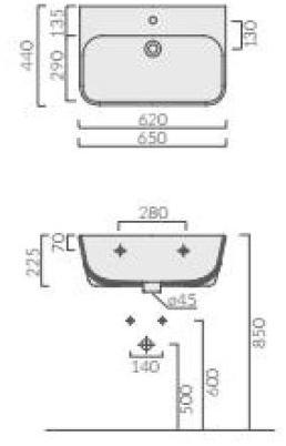5402 Подвесная раковина настенная овальная Galassia MEG11 белая - Вид №1