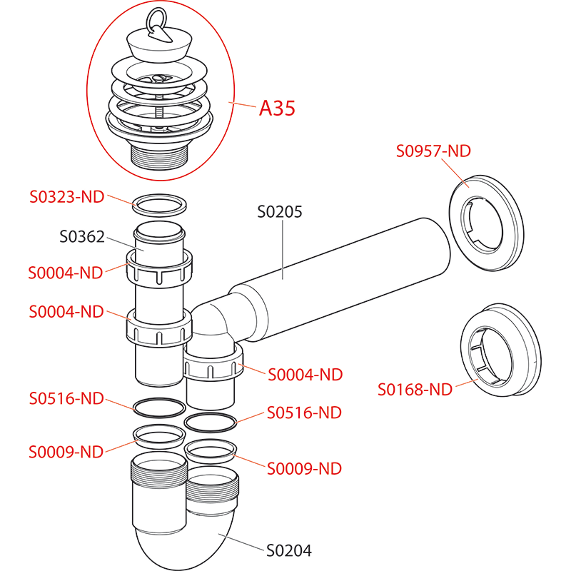 Сифон для мойки с гидрозатвором DN80 ALCAPLAST A464DN50 - Вид №2