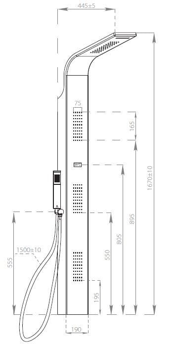 Металлическая душевая колонна с ручным душем GEDY SPA ARCH-00103576 - Вид №6