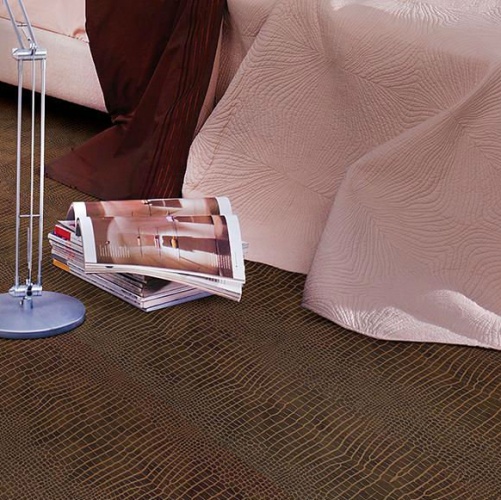 Кожаный пол Leather Leather Premium Kroko Redbrown Натуральная кожа (Рельефная) 620х450 мм 1101500012 - Вид №2