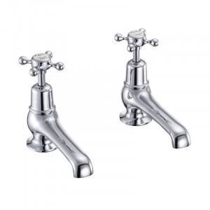 Burlington Отводы для бассейнов Клермонта 5 " Четвертьоборот с белым акцентом в Chrome CL2-QT