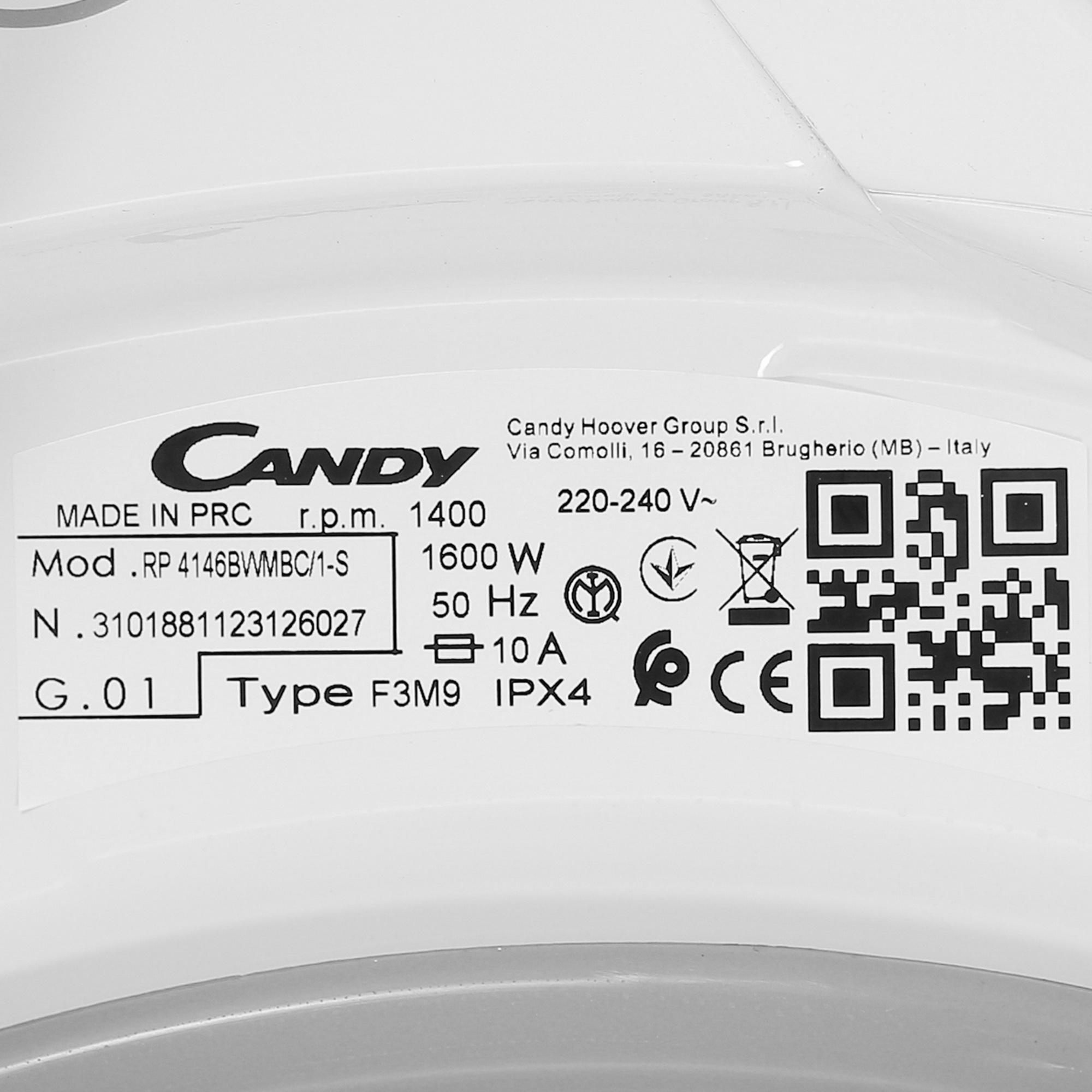 5093858 Стиральная машина Candy RP4146BWMBC/1-S белый STDN-0032452 - Вид №11